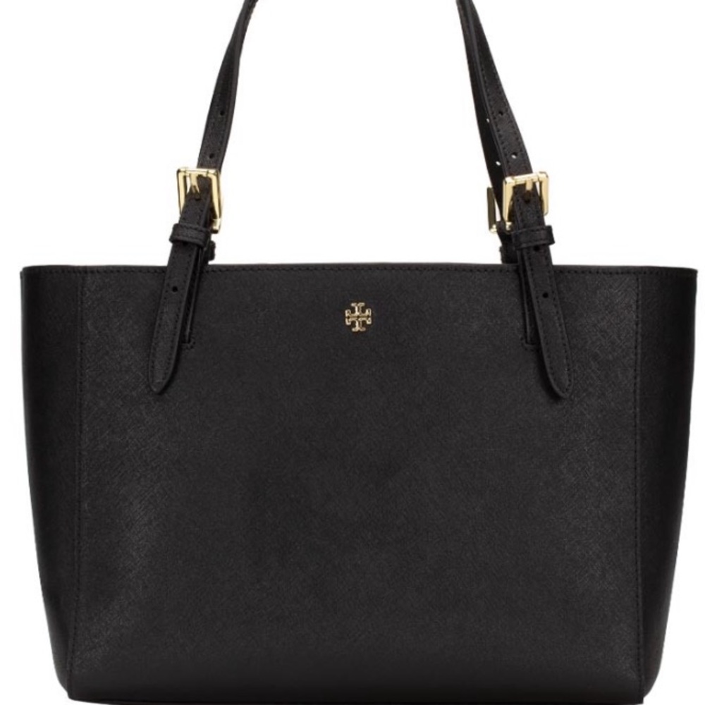 Tory Burch Emerson small buckle black tote NWT - Picture 1 of 7